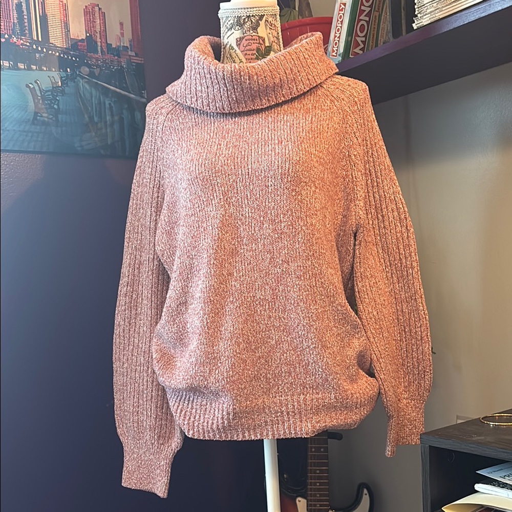 Cozy Pink Turtleneck Sweater